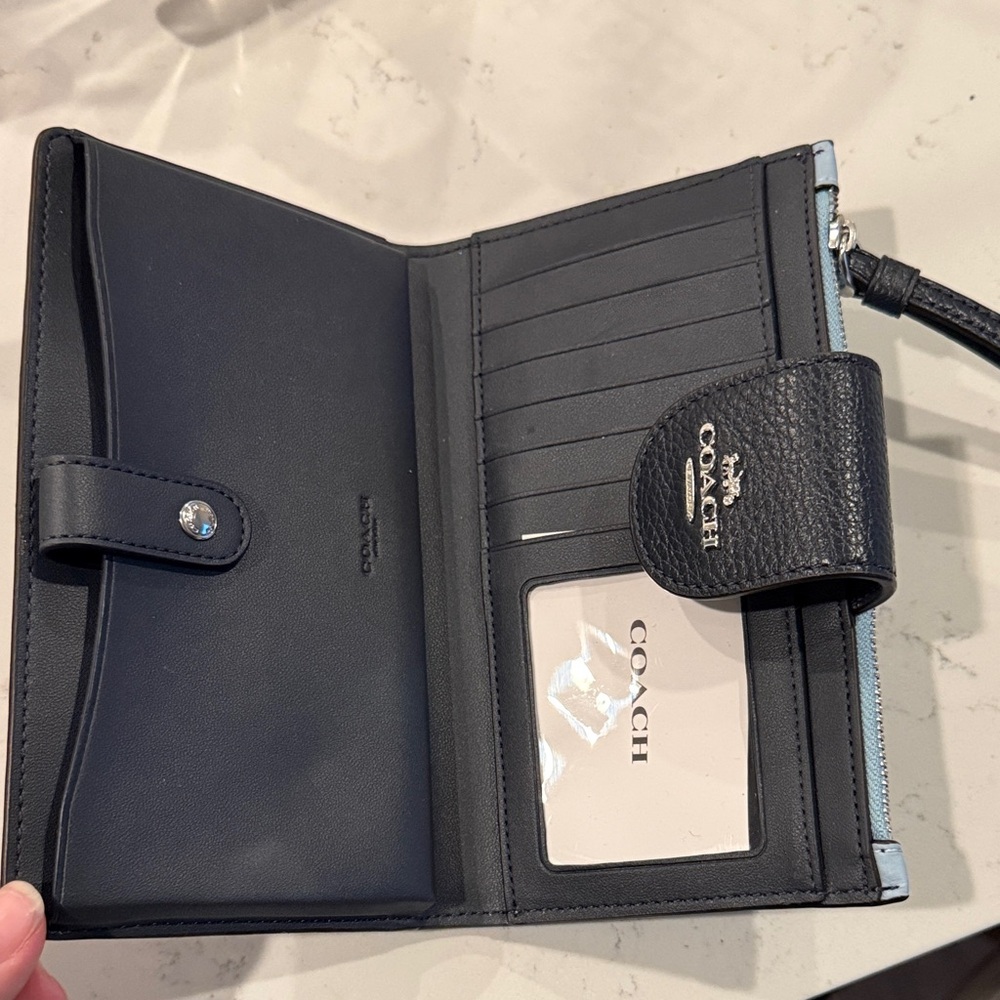 Coach Striped Leather Phone Wristlet Wallet - Picture 3 of 5